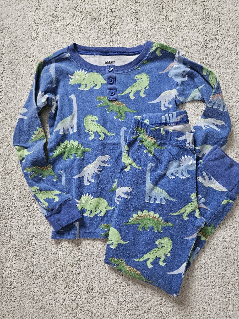 Gymboree Blue Dinosaur Pajamas Size 7